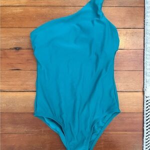 Kona Sol Teal One-Shoulder One-Piece Swimsuit